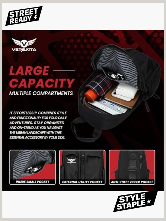 Sling Crossbody Backpack RFID Pocket Lightweight Travel Hiking Daypack main image 6